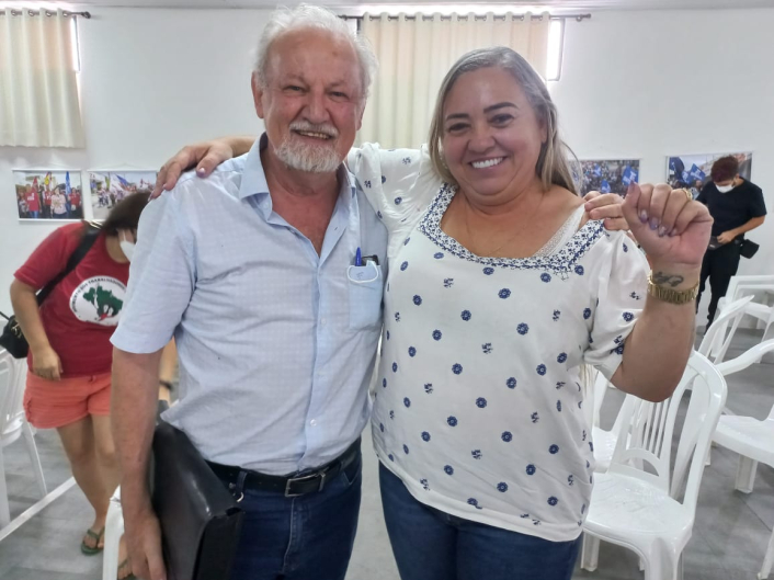 Eliane Bandeira - Presidenta da CUT-RN e Pedro Stédile, Coordenador do MST