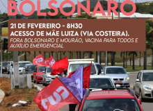 Carreata pelo Fora Bolsonaro: domingo (21), com concentração na Via Costeira