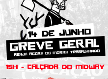 14 de Junho: Greve Geral em Natal terá manifestação em frente ao Midway