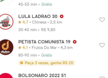 Restaurantes sofrem ataques bolsonaristas via aplicativo do Ifood