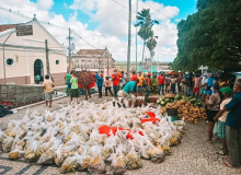 MST distribui alimentos em Ceará-Mirim/RN em denuncia ao governo Bolsonaro